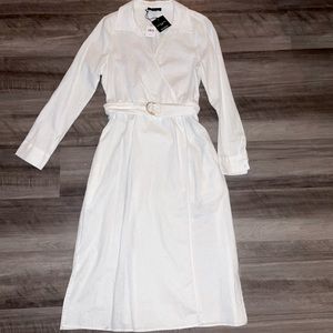 New with tags Saks Fifth Avenue white linen/cotton dress. Size medium. Beautiful